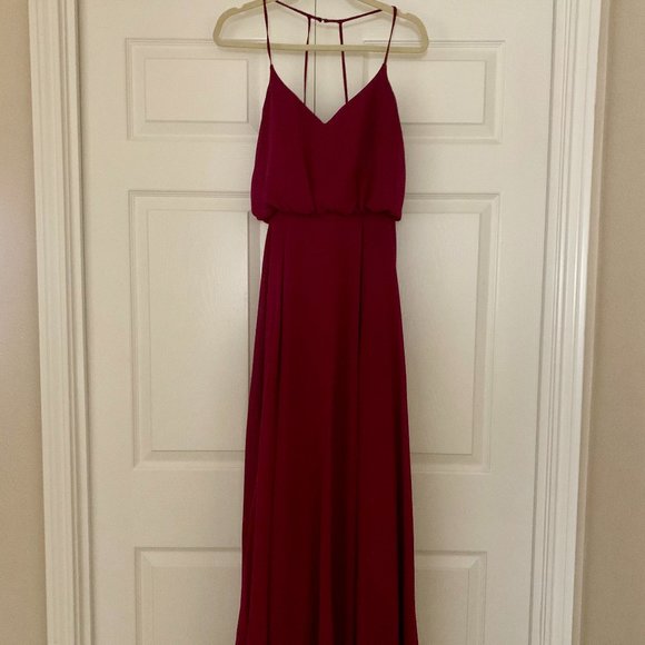 Hayley Paige Occasions bridesmaids dress - Style 5753 Burgundy - Picture 4 of 6
